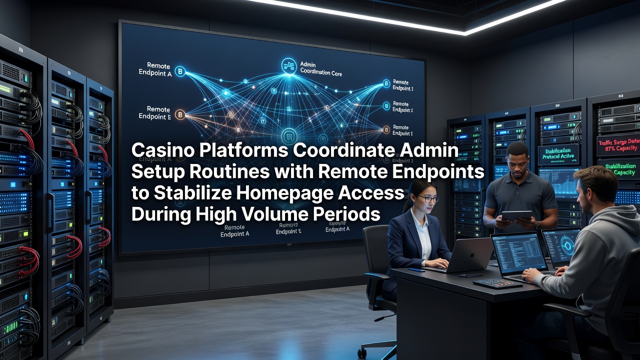 Casino platform dashboard showing admin setup routines synchronized with remote endpoints for homepage stability