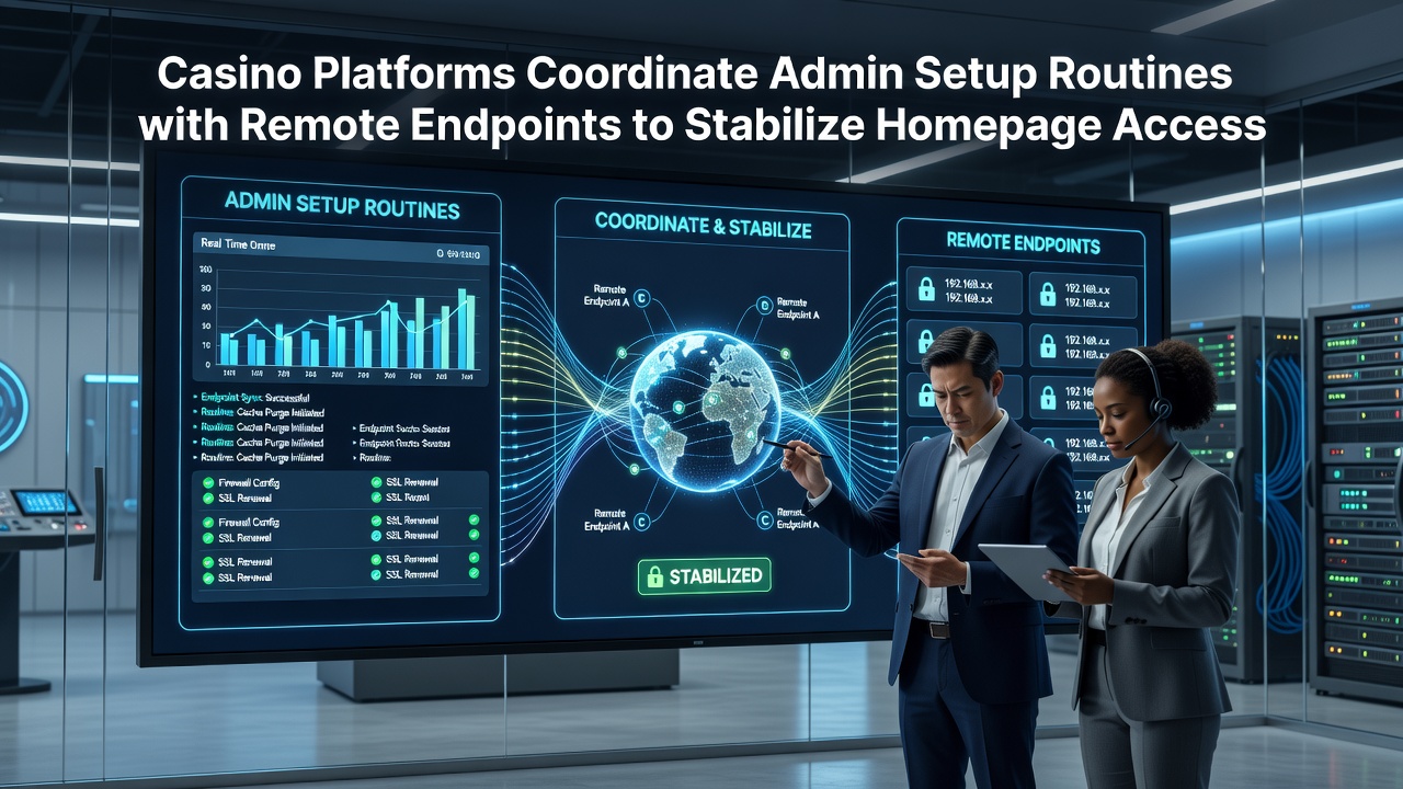 Remote server endpoints coordinating with casino admin setups during peak traffic periods