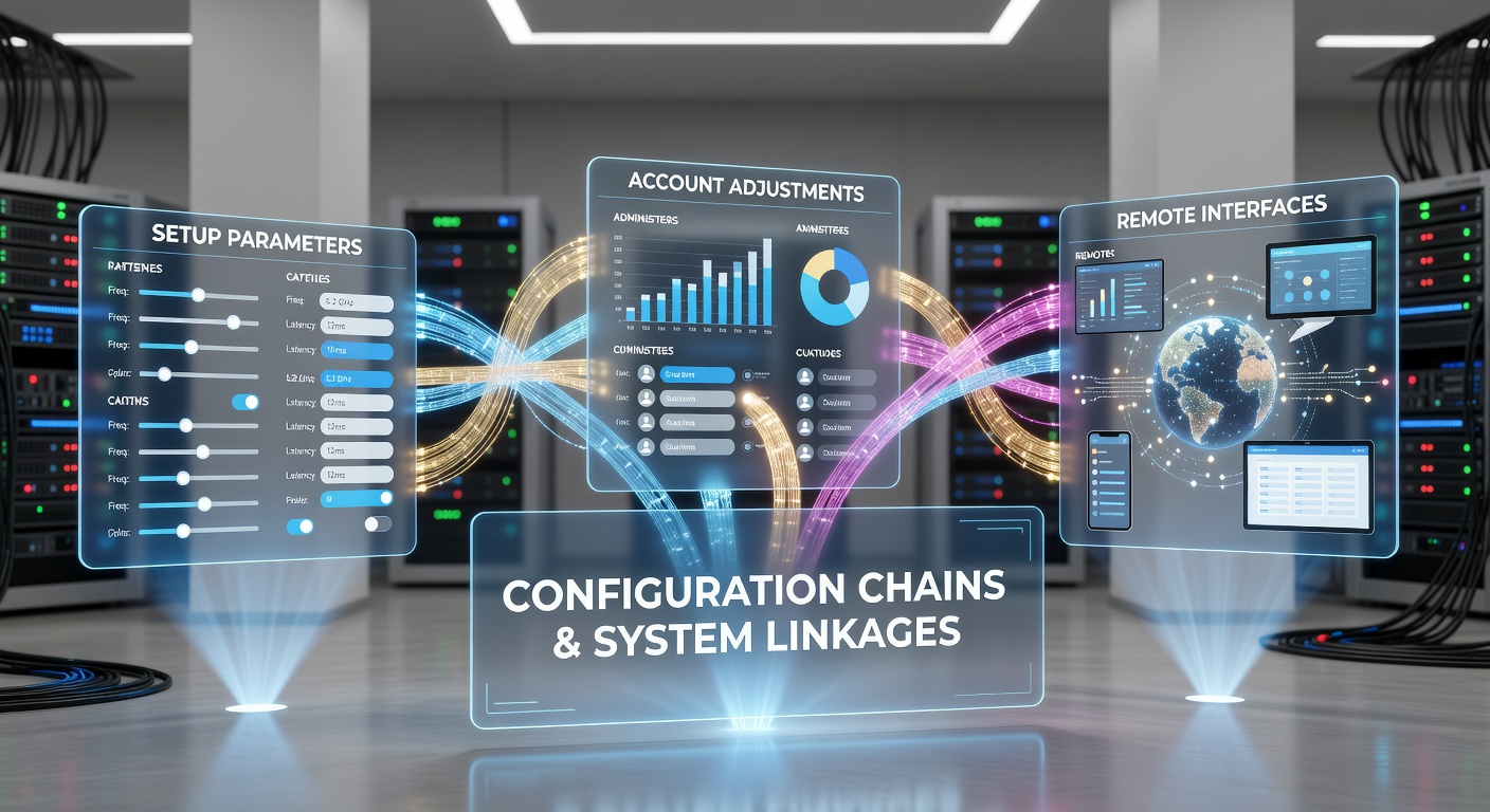 Illustration of remote interface connections handling account adjustments across multiple gaming frontend nodes