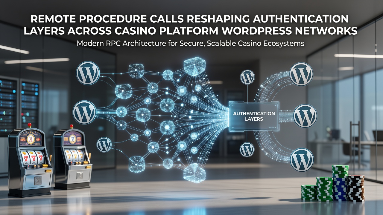 Network diagram illustrating secure RPC endpoints connecting multiple casino WordPress sites